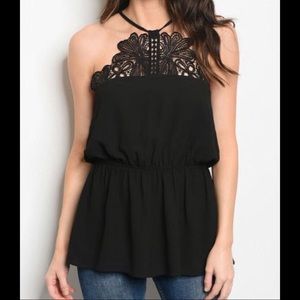 Black Lace Halter